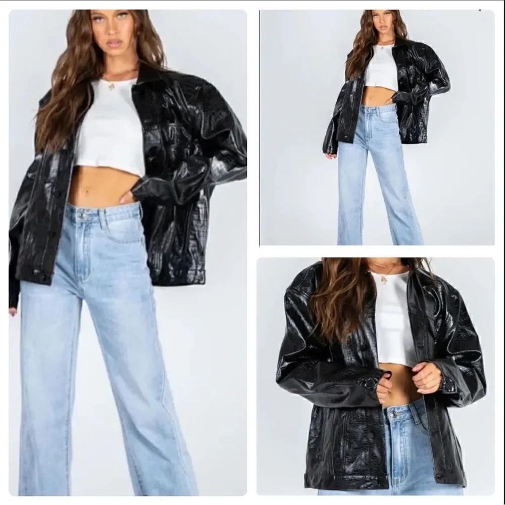 PRINCESS POLLY Sidewalks Vegan Oversized Jacket S/M SMALL/MEDIUM NWOT